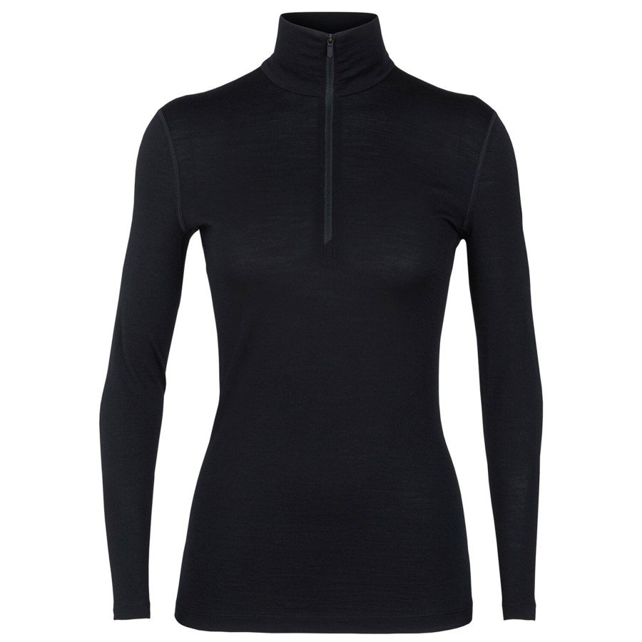 Dame Icebreaker | Icebreaker Womens 200 Oasis L/S Half Zip Sort (Black)