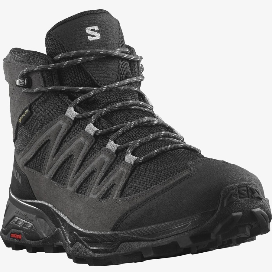 Fodtoj Salomon | Salomon Mens X Ward Leather Mid Gtx Gra (Phantom)