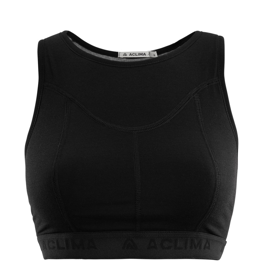 Dame Aclima | Aclima Womens Fleecewool Top Sort (Jet Black)