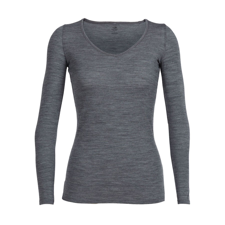 Dame Icebreaker | Icebreaker Womens Siren L/S Sweetheart Gra (Gritstone Hthr)