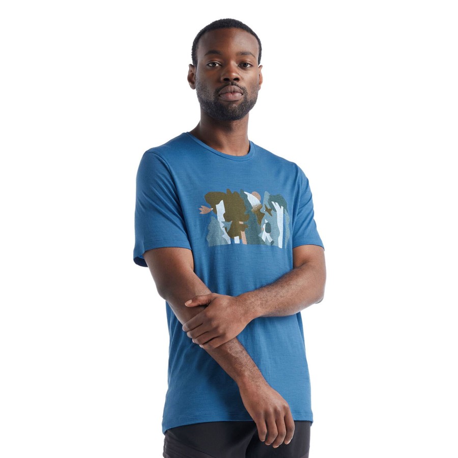 Herre Icebreaker | Icebreaker Mens Tech Lite Ii S/S Tee Forest Wall