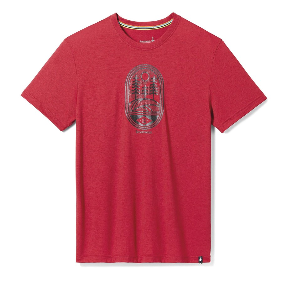 Herre Smartwool | Smartwool Mountain Trail Graphic S/S Tee Slim Fit Rod (Rhythmic Red)