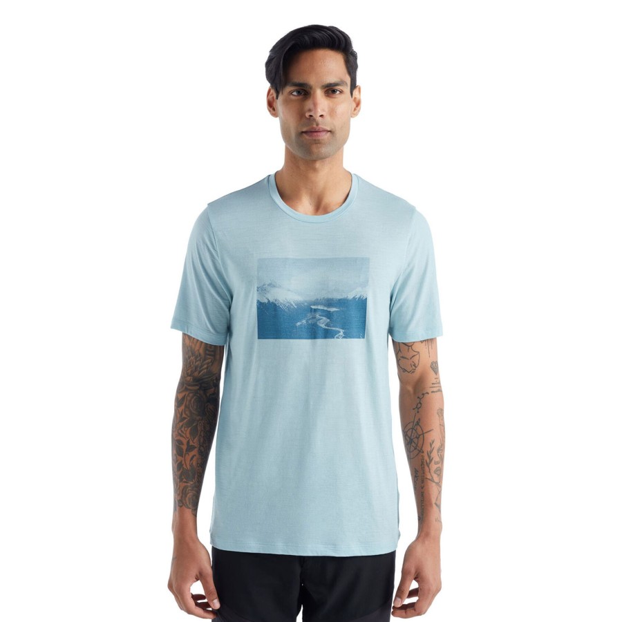 Herre Icebreaker | Icebreaker Mens Tech Lite Ii S/S Tee Mountain Mantra Bla (Haze)