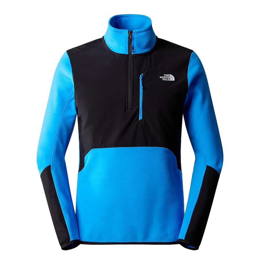 Herre The North Face | The North Face Mens Glacier Pro 1/4 Zip Bla (Optic Blue/Tnf Black)