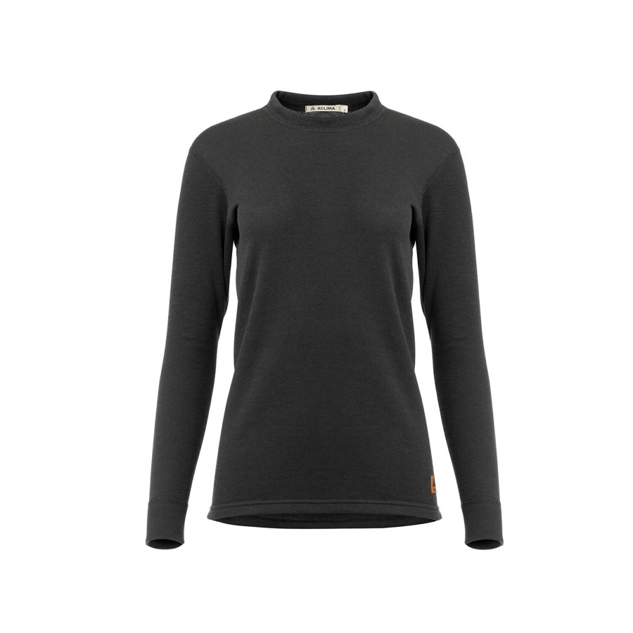 Dame Aclima | Aclima Womens Woolterry Crew Neck Sort (Jet Black)