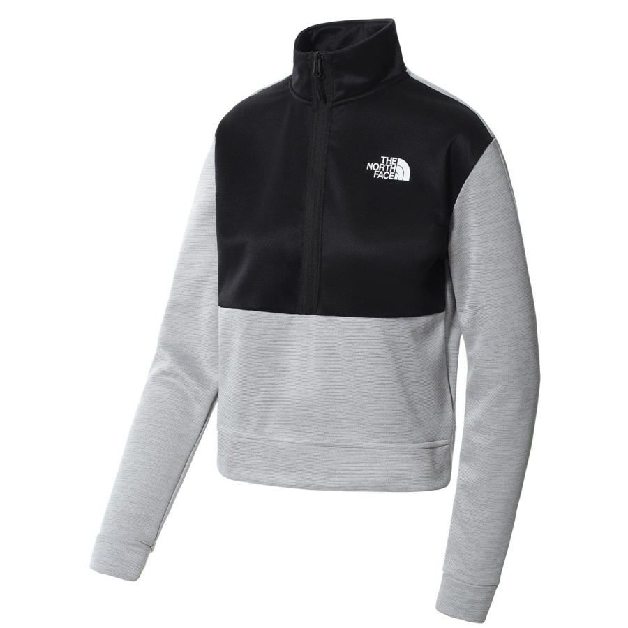 Dame The North Face | The North Face Womens Ma 1/4 Zip Fleece Gra (Tnf Light Grey Hthr/Tnf Black)