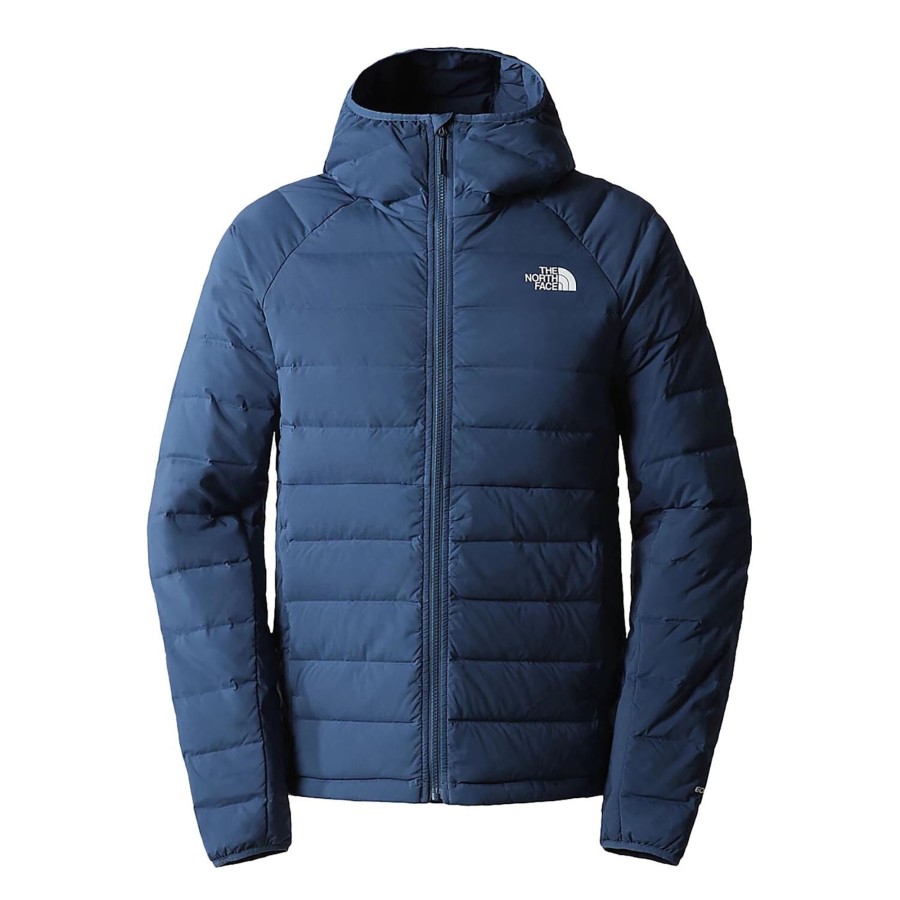 Herre The North Face | The North Face Mens Belleview Stretch Down Hoodie Bla (Shady Blue)