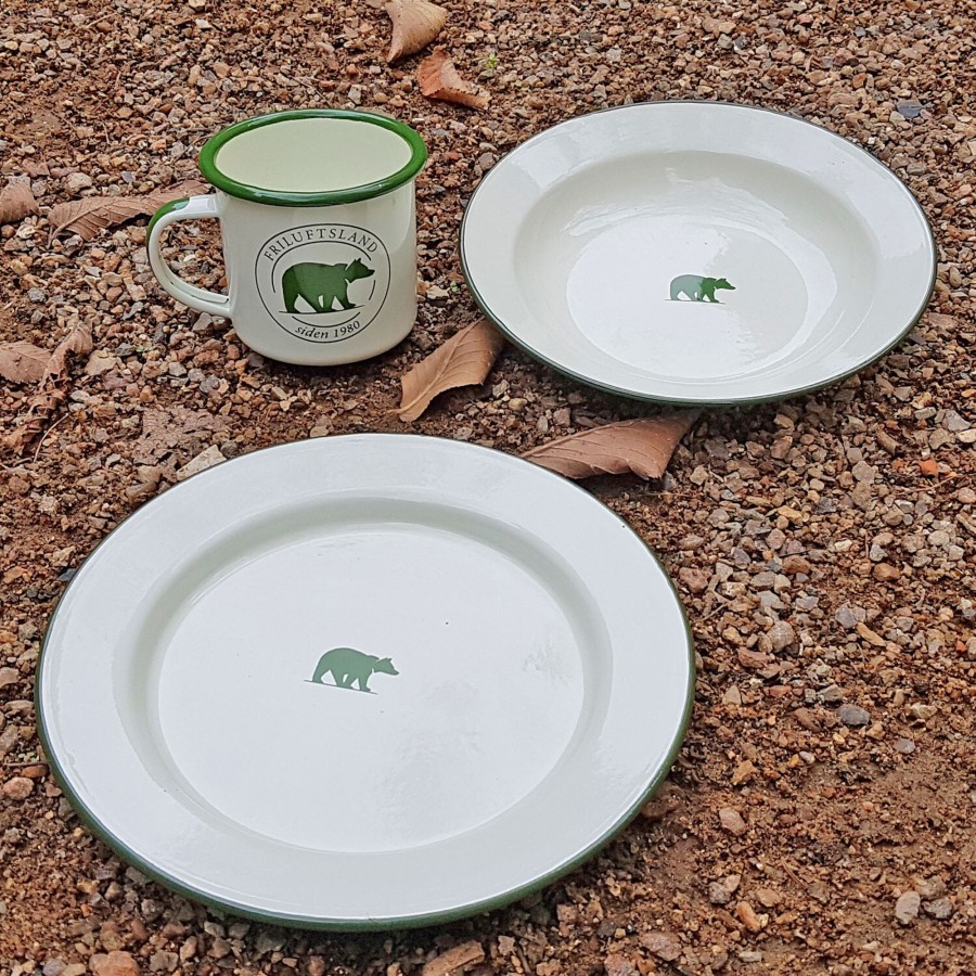 Mad-Drikke Frilufts | Friluftsland Enamel Plate Bear Logo