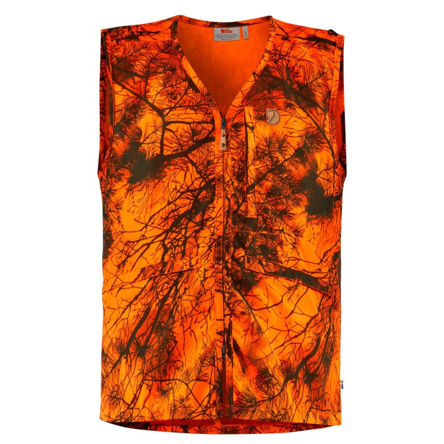 Herre Fjällräven | Fjallraven Mens Varmland Vest Orange (Orange Camo/211)