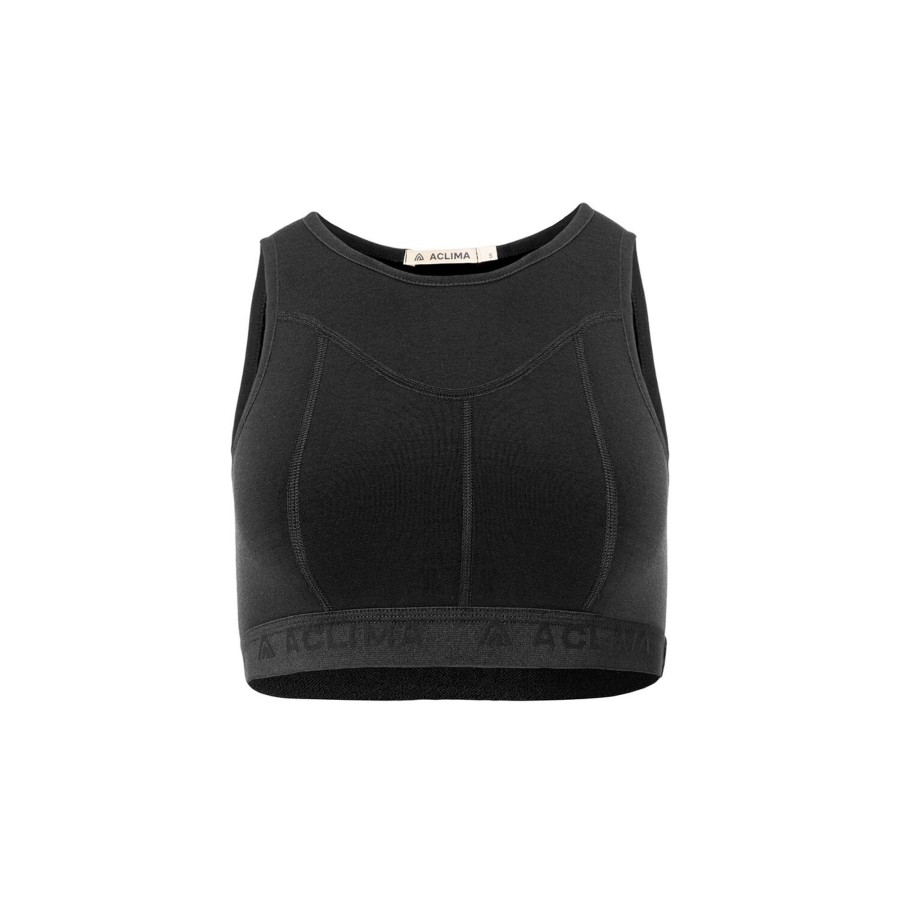 Dame Aclima | Aclima Womens Fleecewool V2 Top Sort (Jet Black)