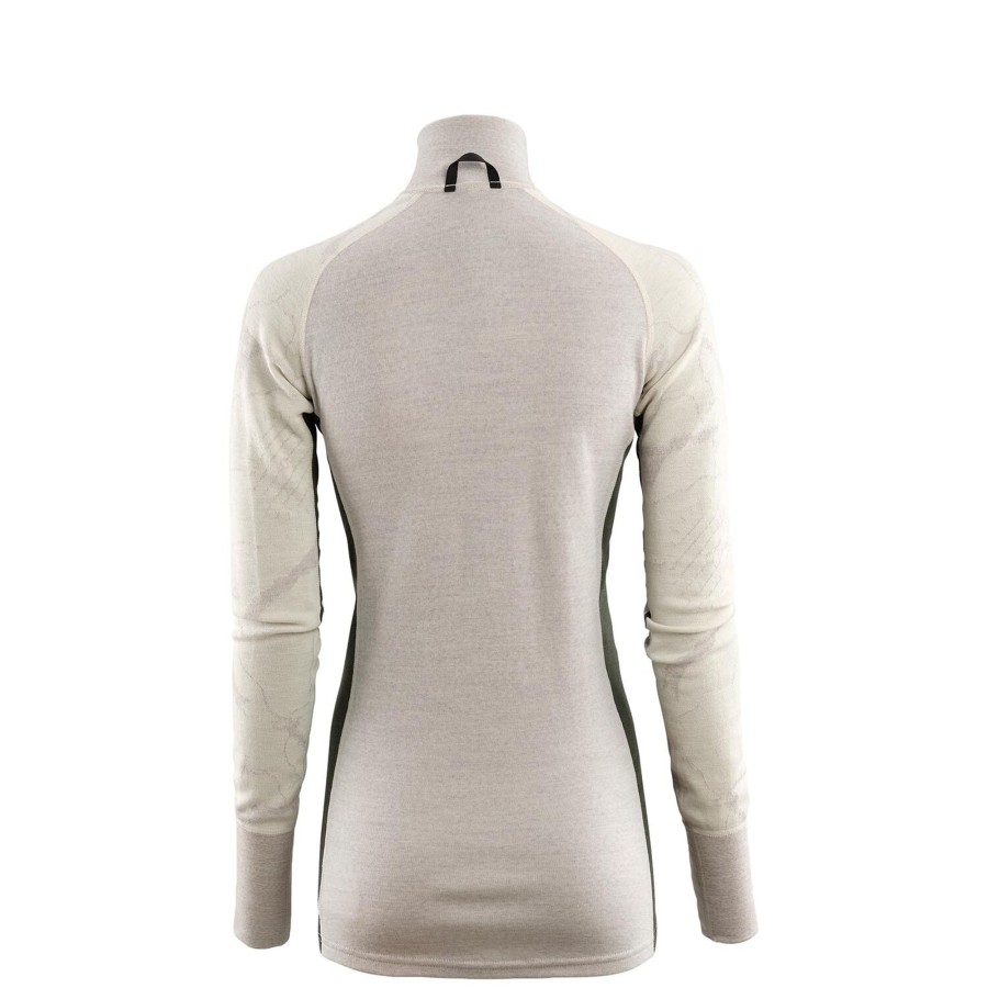 Dame Aclima | Aclima Womens Lars Monsen Polo Beige (Beigemelang/Olivenght/Femunden)