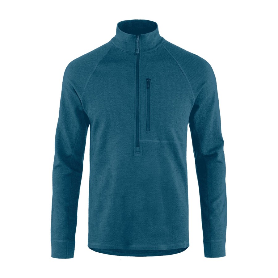 Herre Tierra | Tierra Mens Midlana 340 Merino Half Zip 2022 Model Bla (Blue Teal)