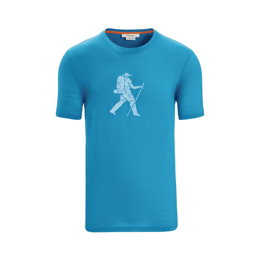 Herre Icebreaker | Icebreaker Mens Tech Lite Ii S/S Tee Trail Hiker Bla (Geo Blue)