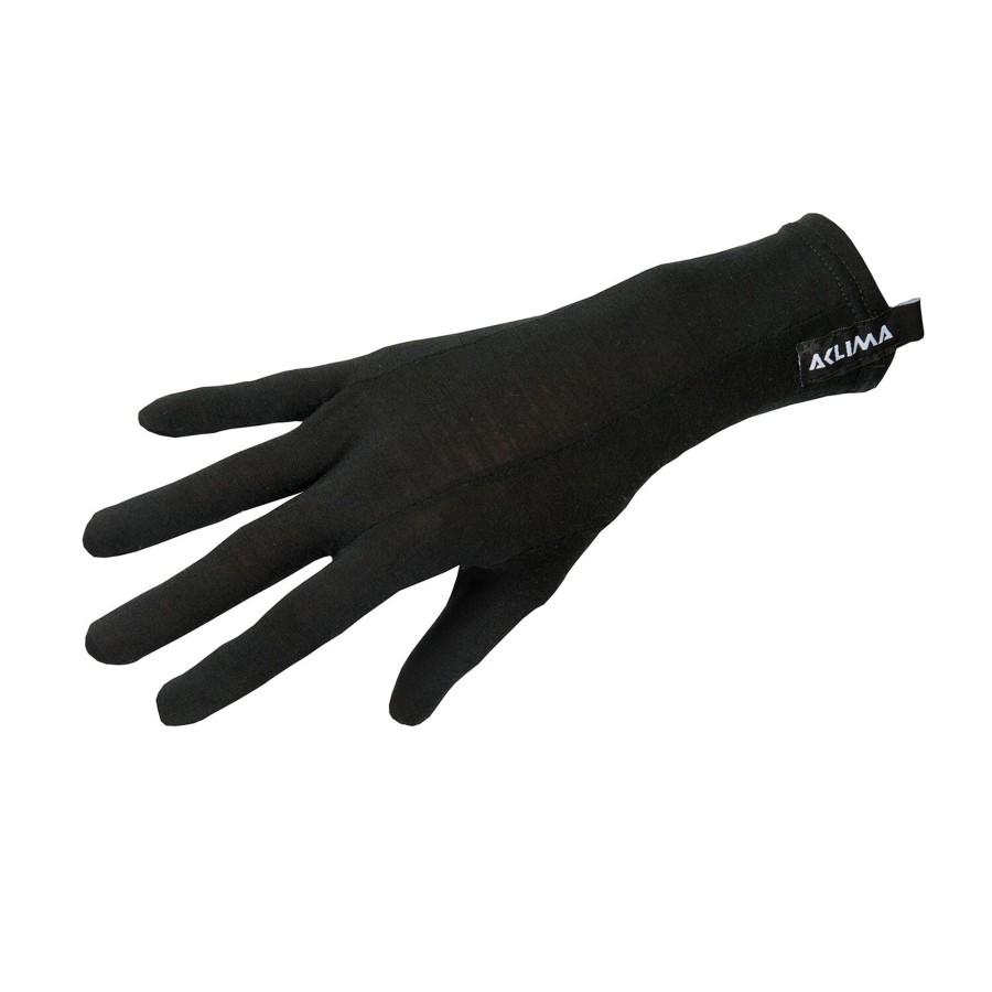 Herre Aclima | Aclima Lightwool Liner Gloves Sort (Jet Black)