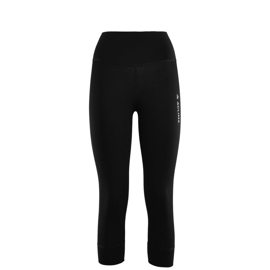 Dame Aclima | Aclima Womens Warmwool 3/4 Longs Sort (Jet Black)