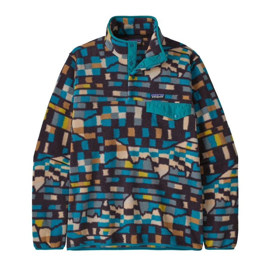 Herre Patagonia | Patagonia Mens Lw Synch Snap-T P/O Bla (Fitz Roy Patchwork: Belay Blue)