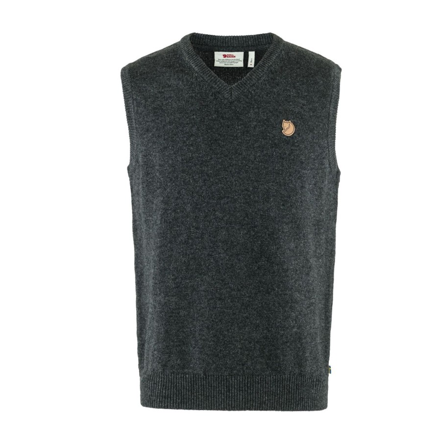 Herre Fjällräven | Fjallraven Mens Ovik Wool Vest Gra (Dark Grey/030)