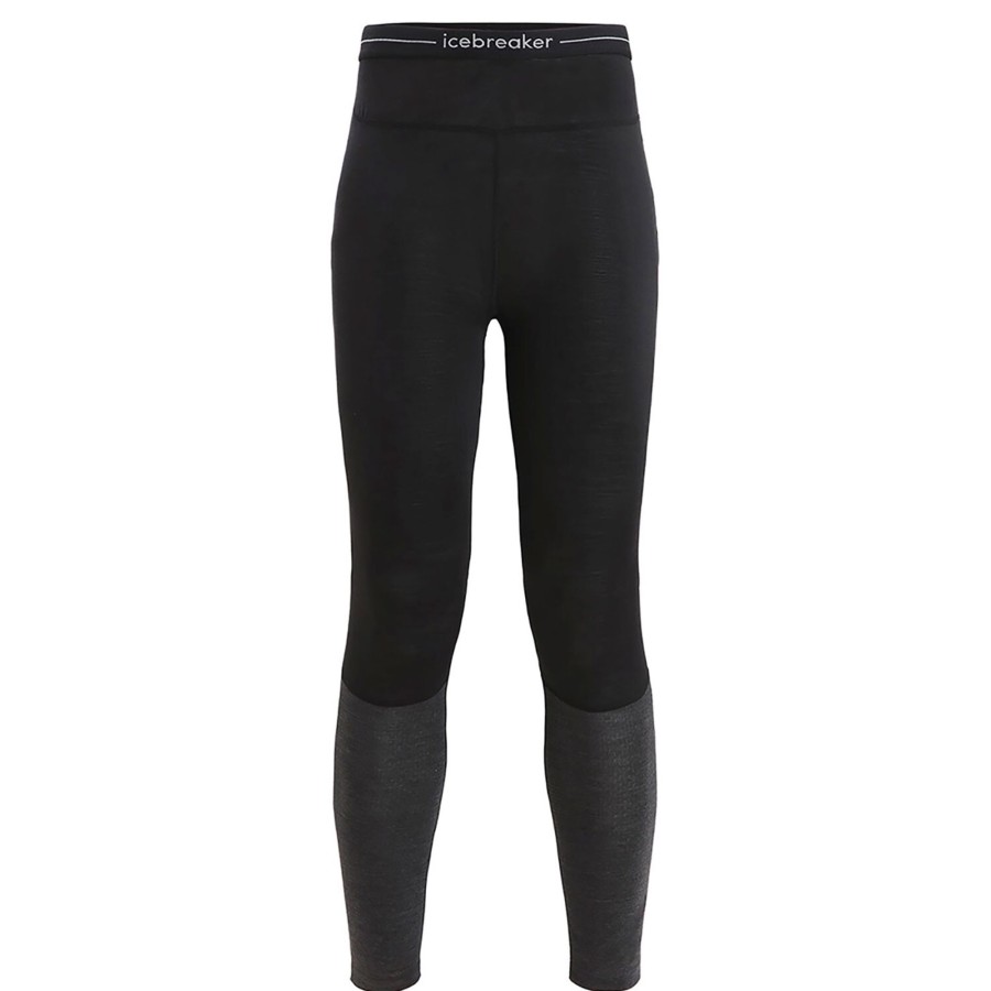 Dame Icebreaker | Icebreaker Womens 125 Zoneknit Leggings Sort (Black/Jet Hthr/Cb)