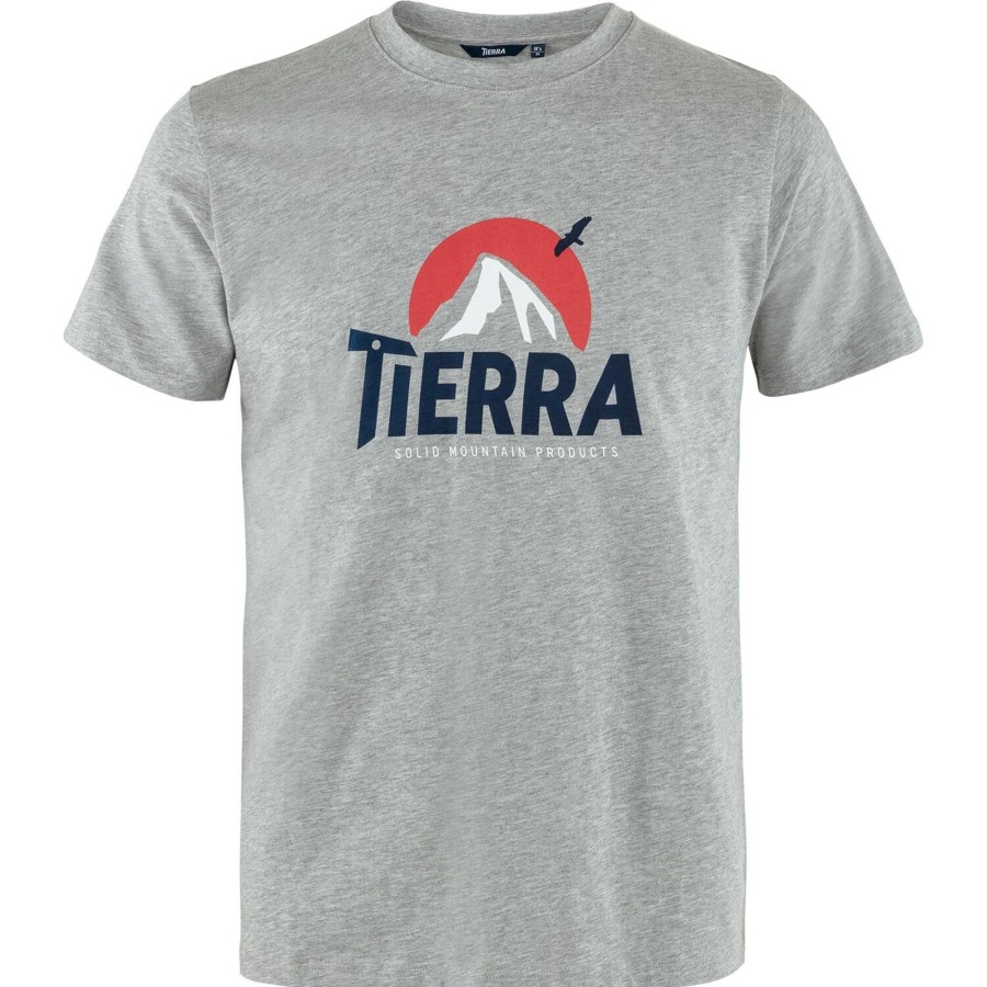 Herre Tierra | Tierra Mens Organic Cotton Everest Tee Gra (Grey Melange)