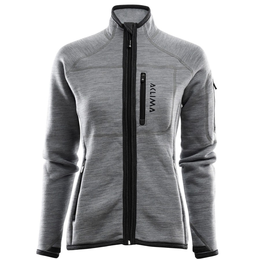 Dame Aclima | Aclima Womens Fleecewool Jacket Gra (Grey Melange)