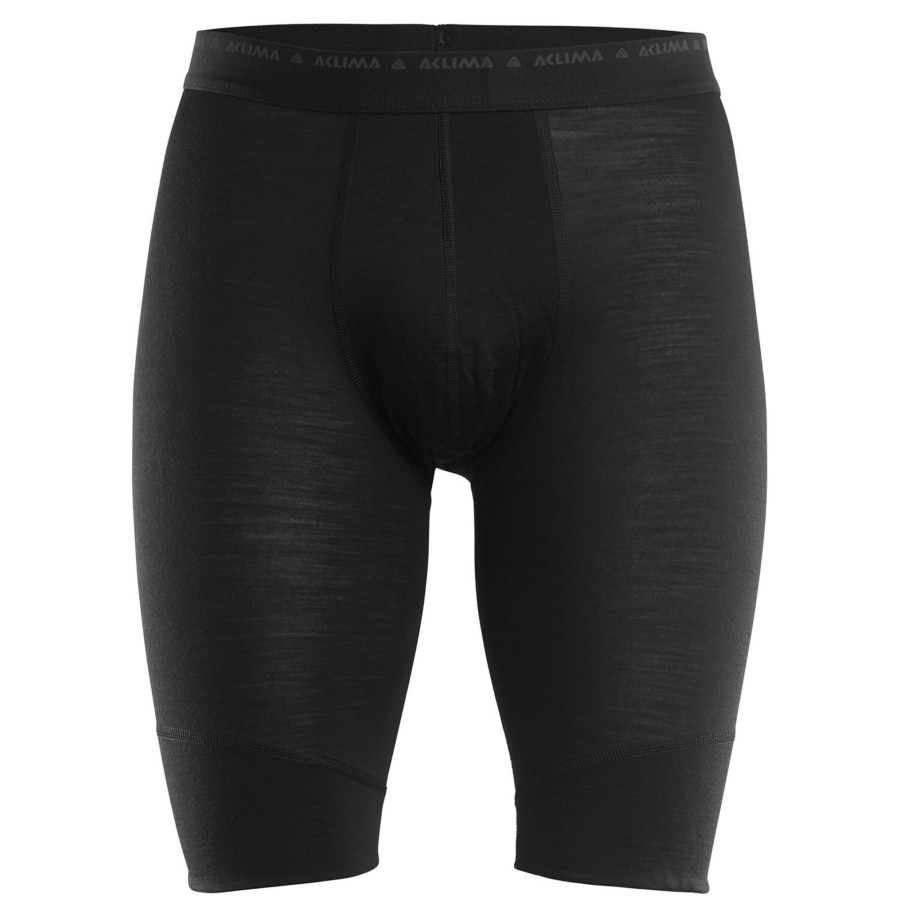 Herre Aclima | Aclima Mens Lightwool Long Shorts Sort (Jet Black)