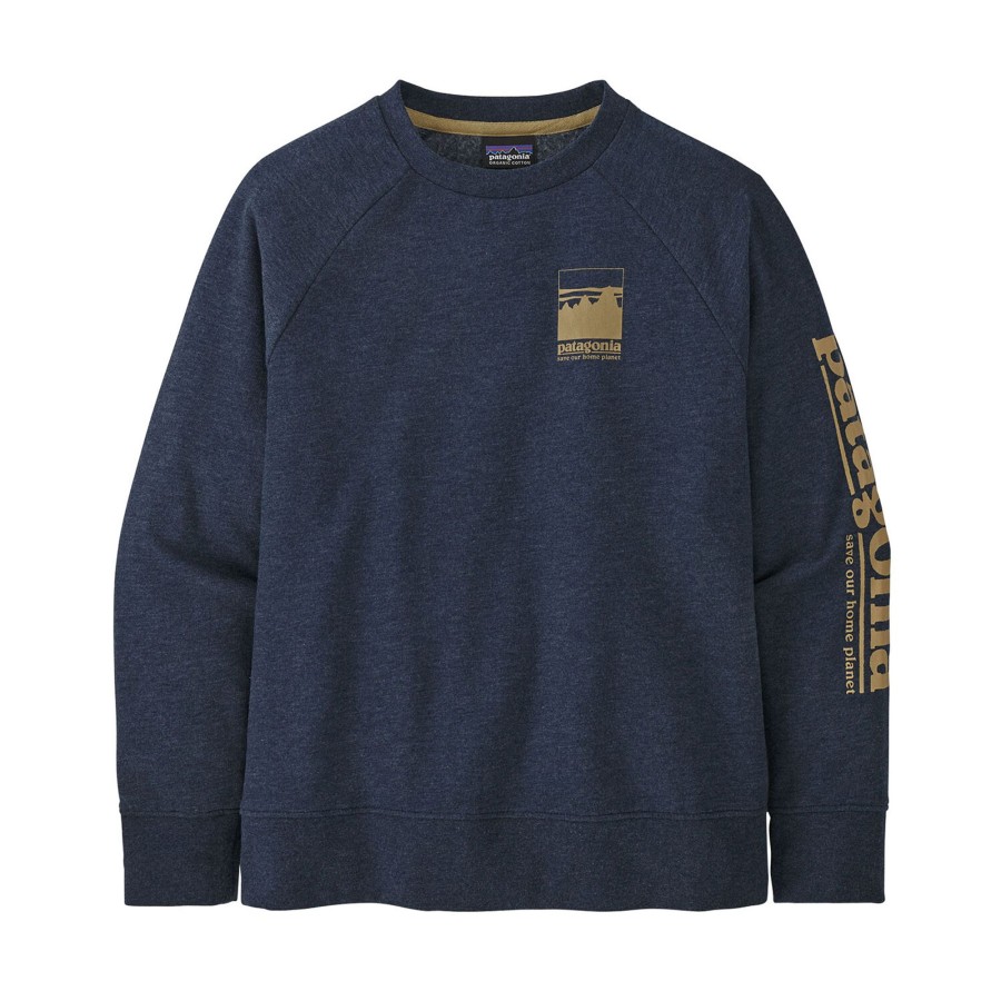 Born Patagonia | Patagonia Kids Lw Crew Sweatshirt Bla (Alpine Icon: New Navy)