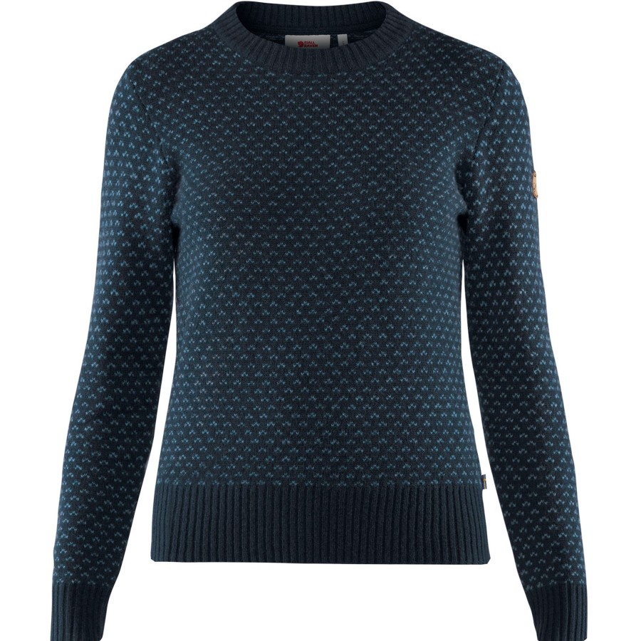 Dame Fjällräven | Fjallraven Womens Ovik Nordic Sweater Bla (Dark Navy/555)