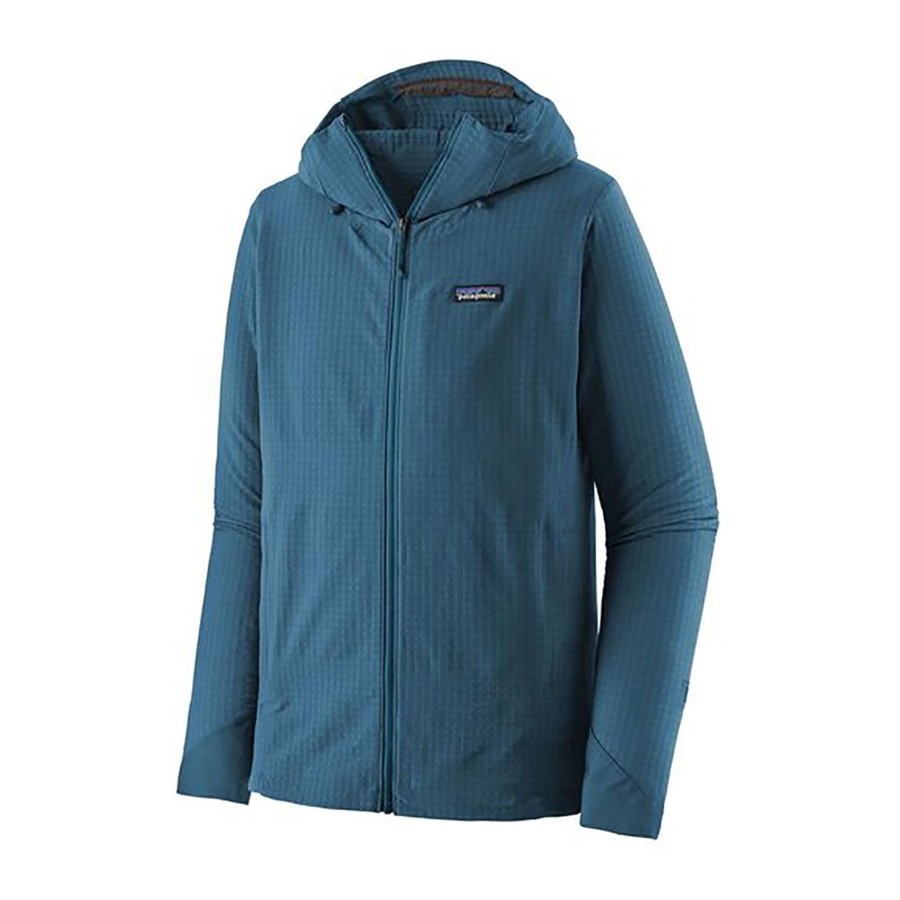 Herre Patagonia | Patagonia Mens R1 Techface Hoody Bla (Wavy Blue)