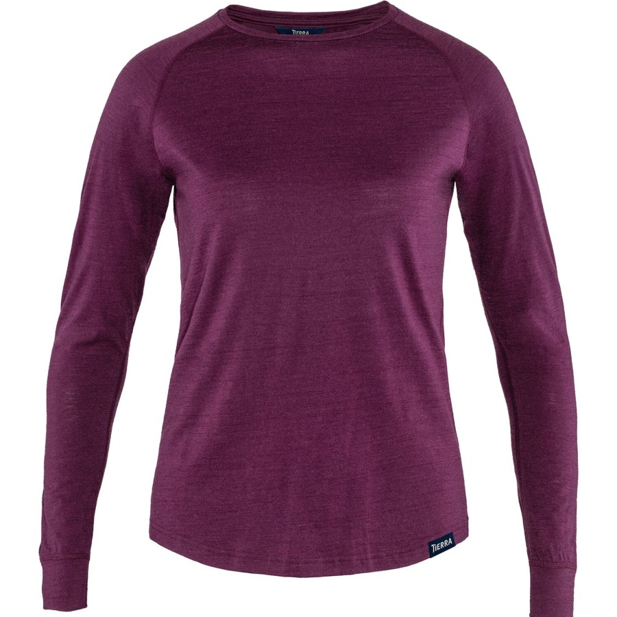 Dame Tierra | Tierra Womens Woolpa L/S Tee Lilla (Deep Purple)