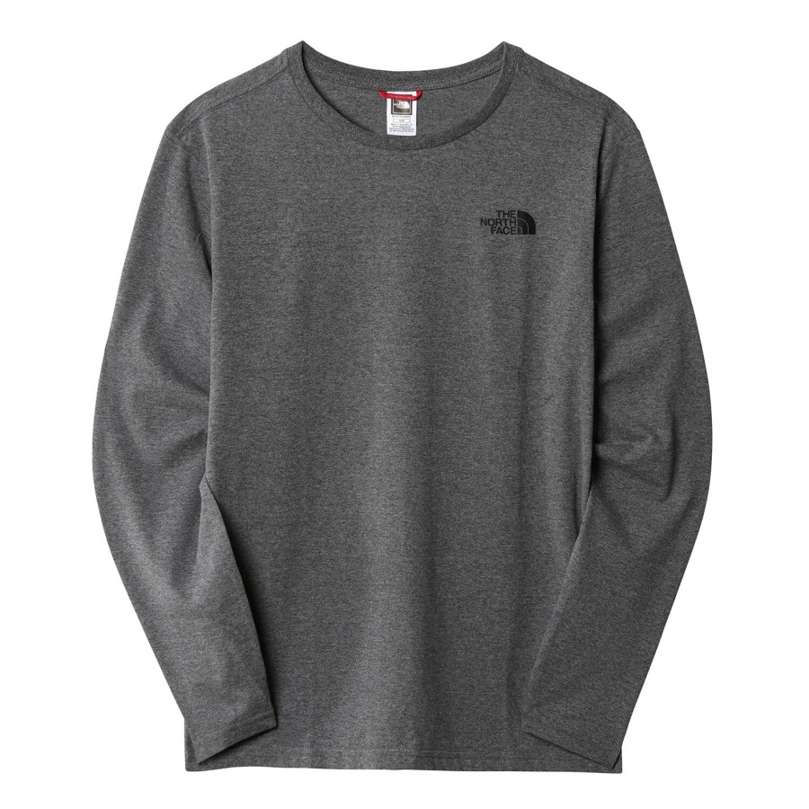 Herre The North Face | The North Face Mens L/S Easy Tee Gra (Tnf Medium Grey Heather)