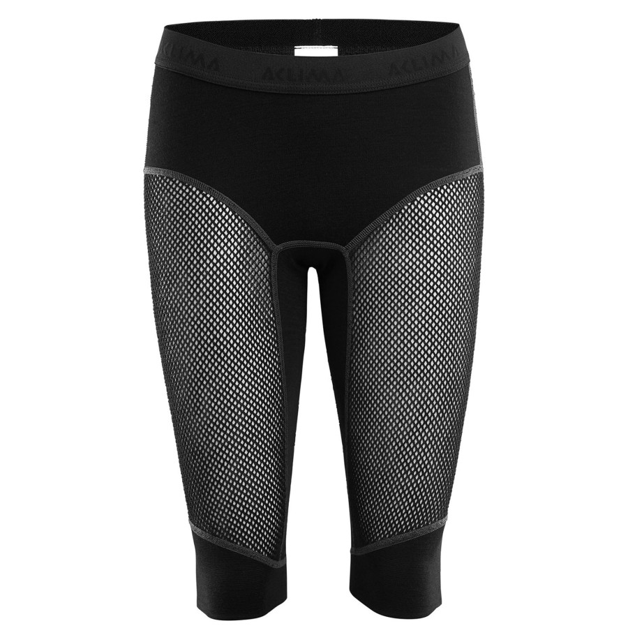 Dame Aclima | Aclima Womens Woolnet Long Shorts Sort (Jet Black)