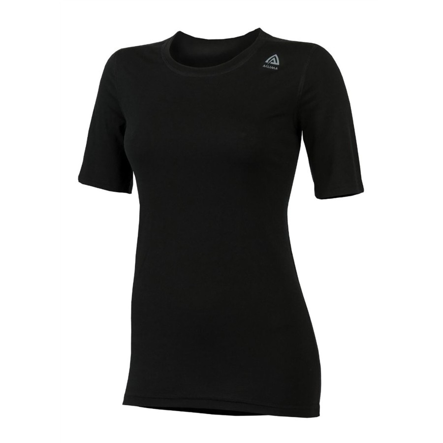 Dame Aclima | Aclima Womens Lightwool T-Shirt Classic Sort (Jet Black)