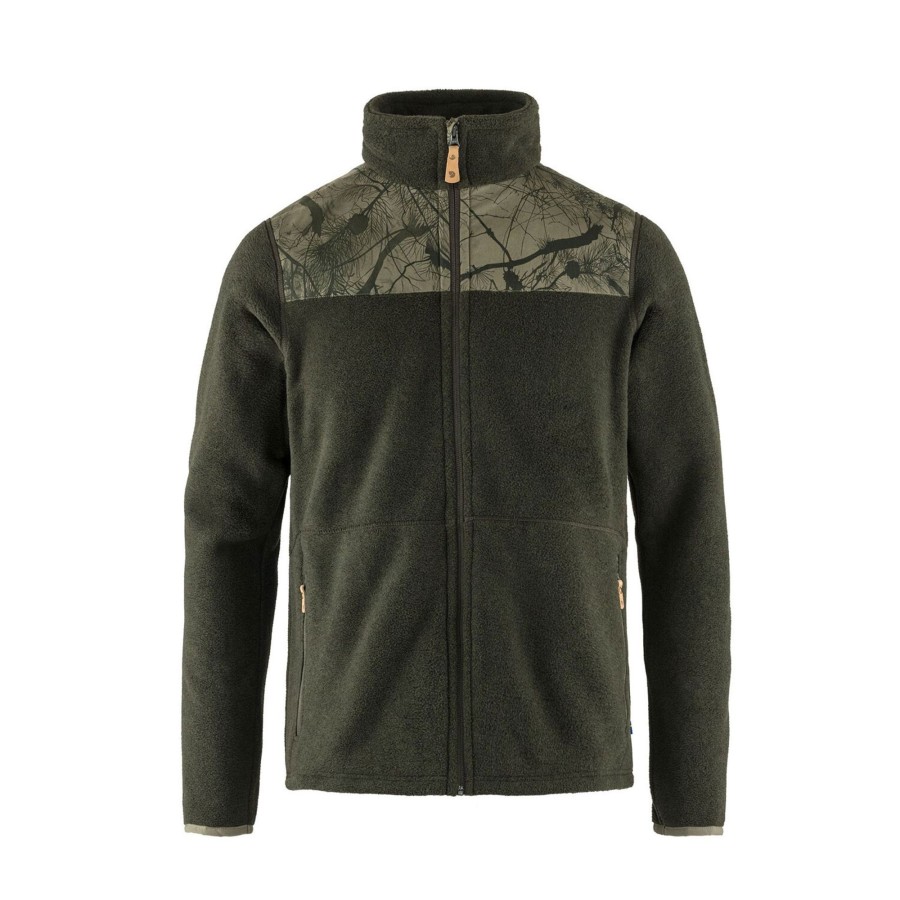 Herre Fjällräven | Fjallraven Mens Lappand Fleece Gron (Laurel Green-Grn Camo/625-626)