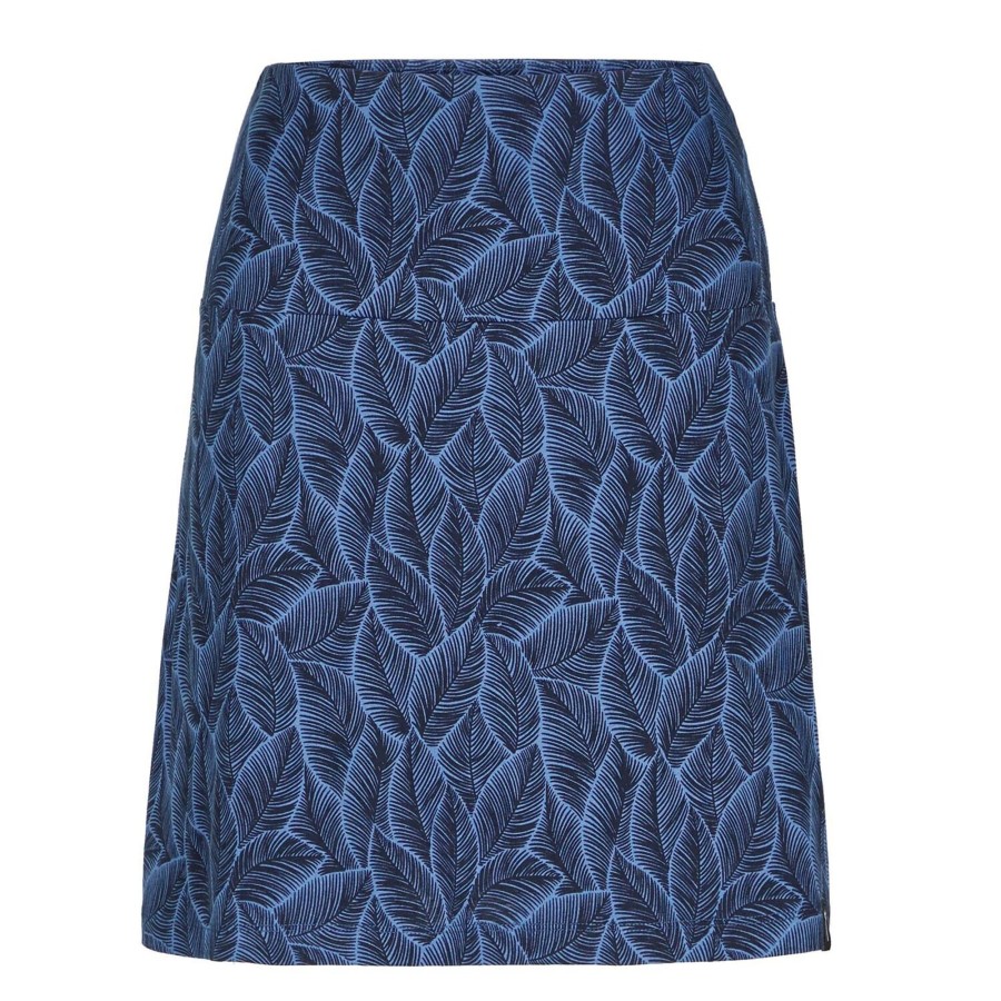 Dame Frilufts | Frilufts Womens Tunja Skirt Sort (Dark Sapphire Aop Bicl Leaves)