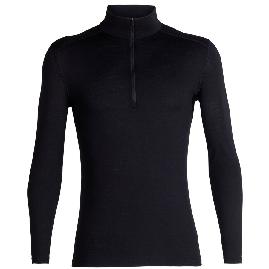 Herre Icebreaker | Icebreaker Mens 200 Oasis L/S Half Zip Sort (Black)