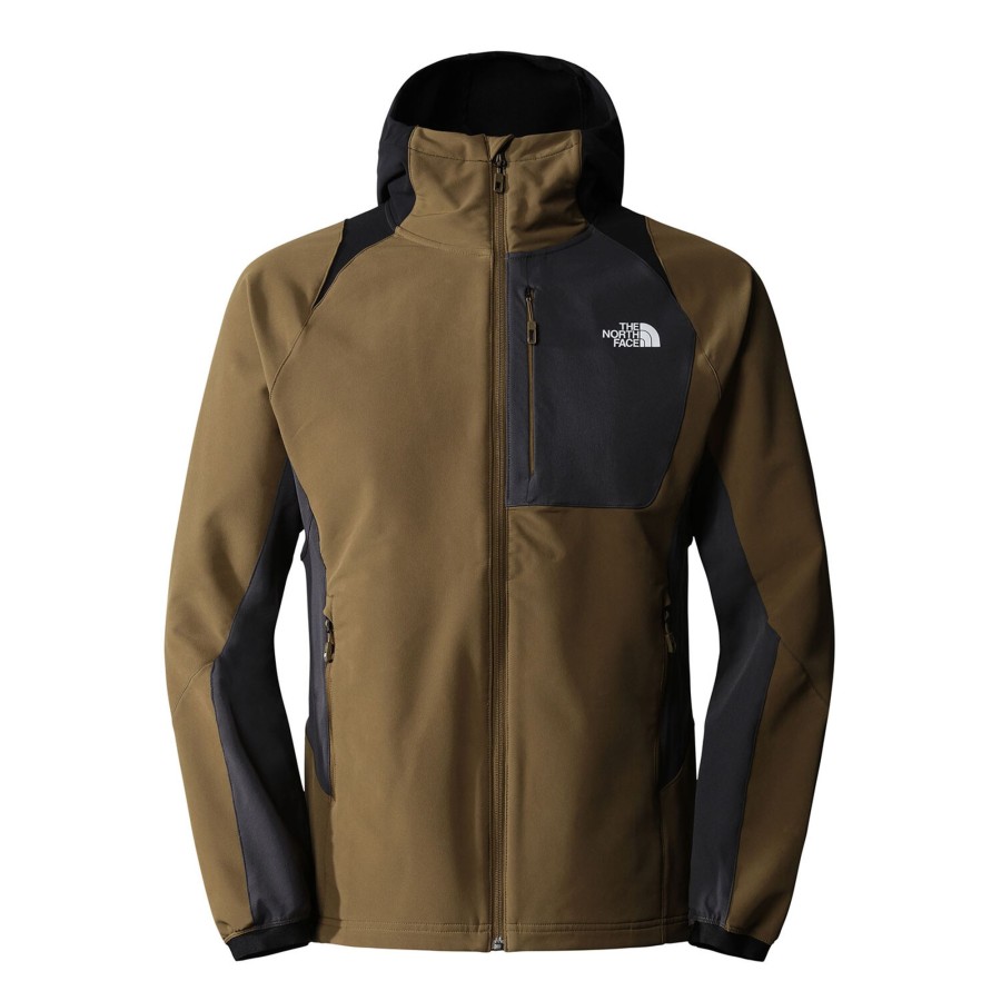 Herre The North Face | The North Face Mens Ao Softshell Hoodie Gron (Military Olive/Asph Grey/Blk)