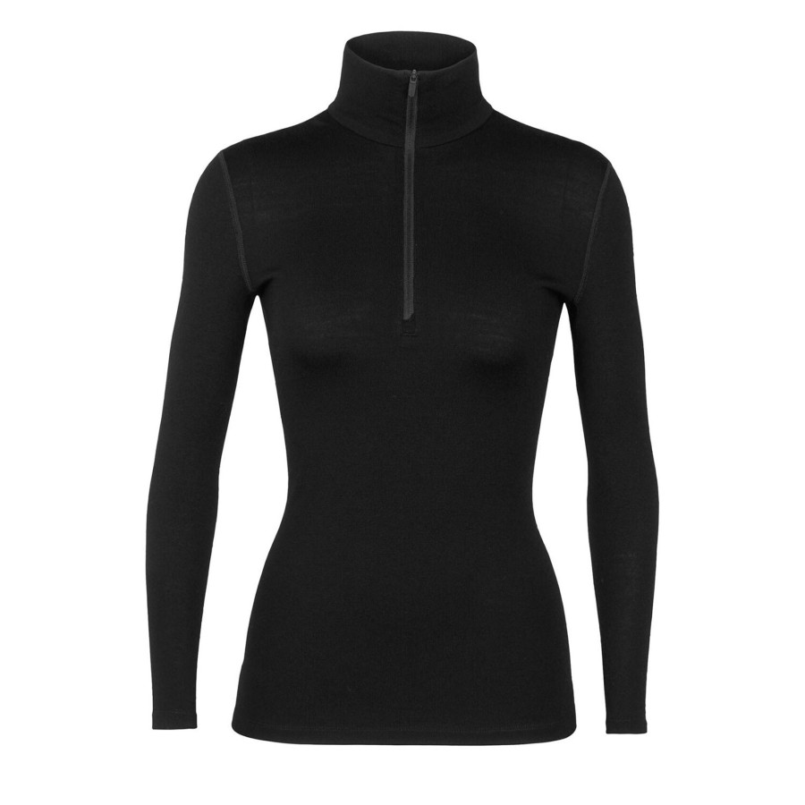 Dame Icebreaker | Icebreaker Womens 260 Tech L/S Half Zip Sort (Black)