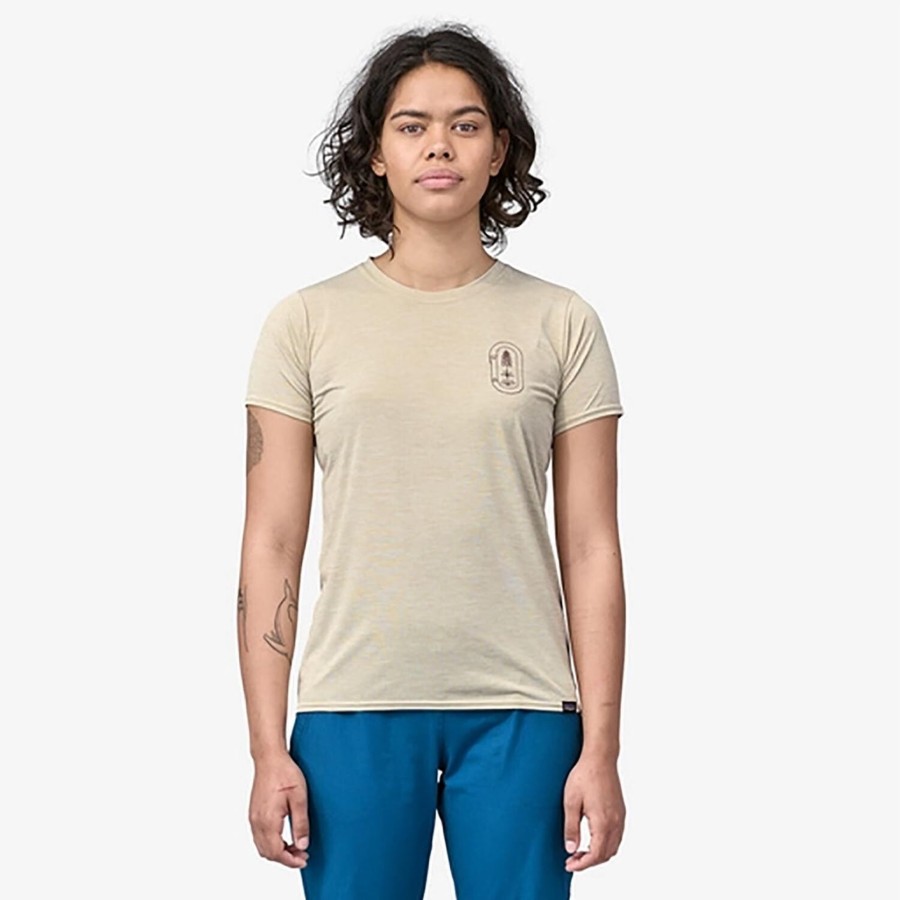 Dame Patagonia | Patagonia Womens Cap Cool Daily Graphic Shirt -Lands Gra (Cl Climb Bloom: Pumice X-Dye)