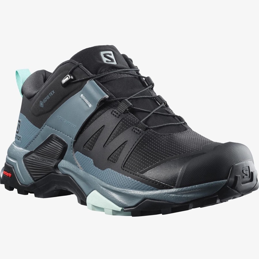 Fodtoj Salomon | Salomon Womens X Ultra 4 Gtx Sort (Black/Stormy Weather/Opal Blue)