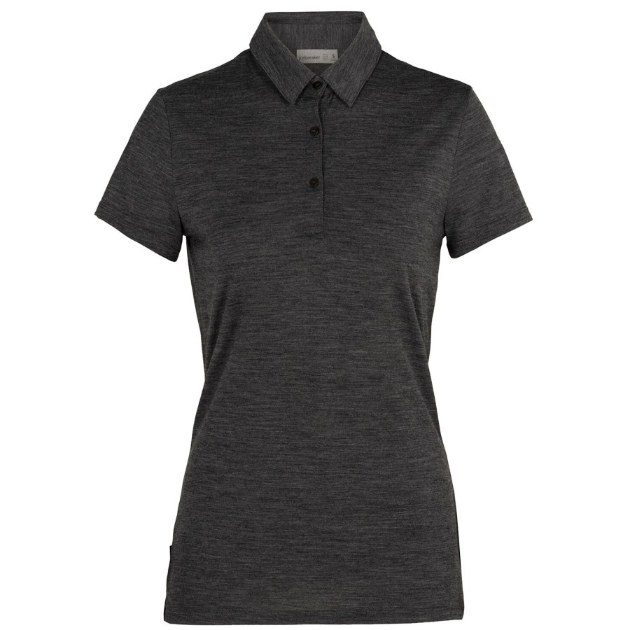 Dame Icebreaker | Icebreaker Womens Tech Lite S/S Polo Gra (Jet Hthr)