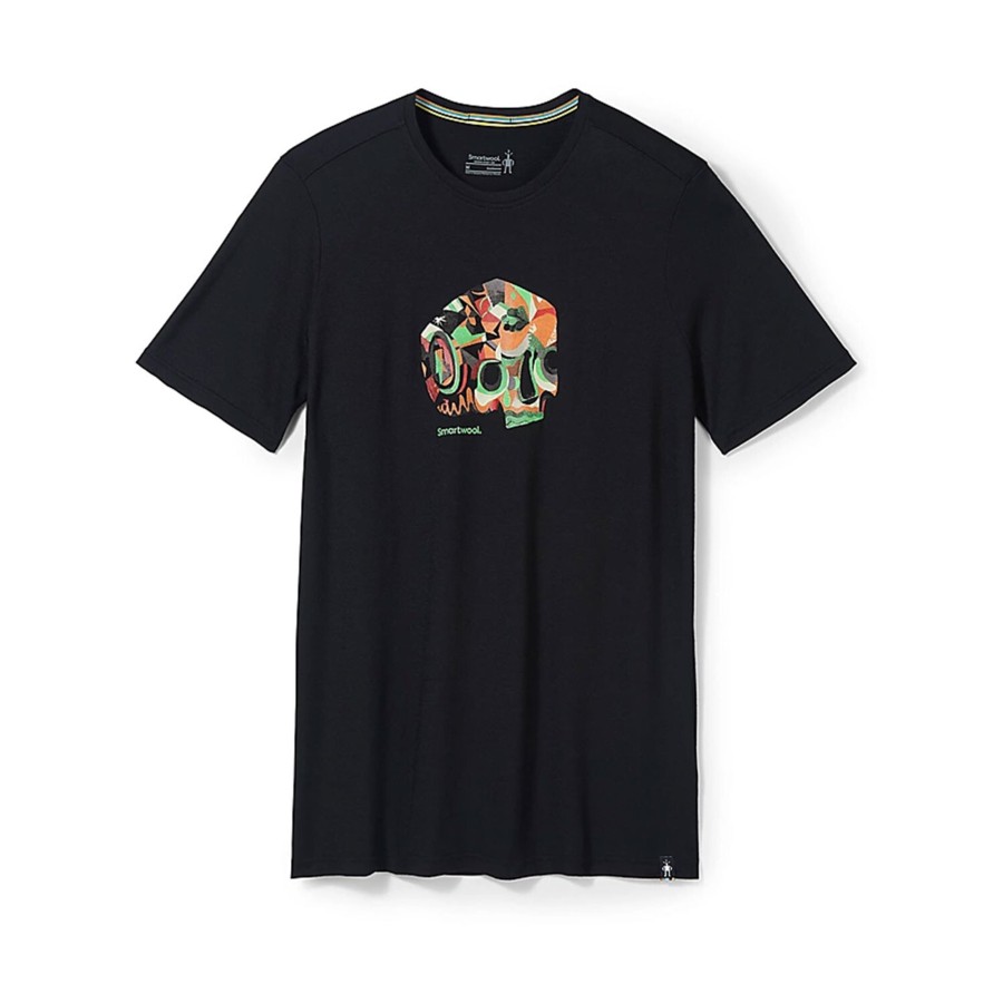 Herre Smartwool | Smartwool Mens Def Lyfe S/S Graphic Tee Slim Fit Sort (Black)