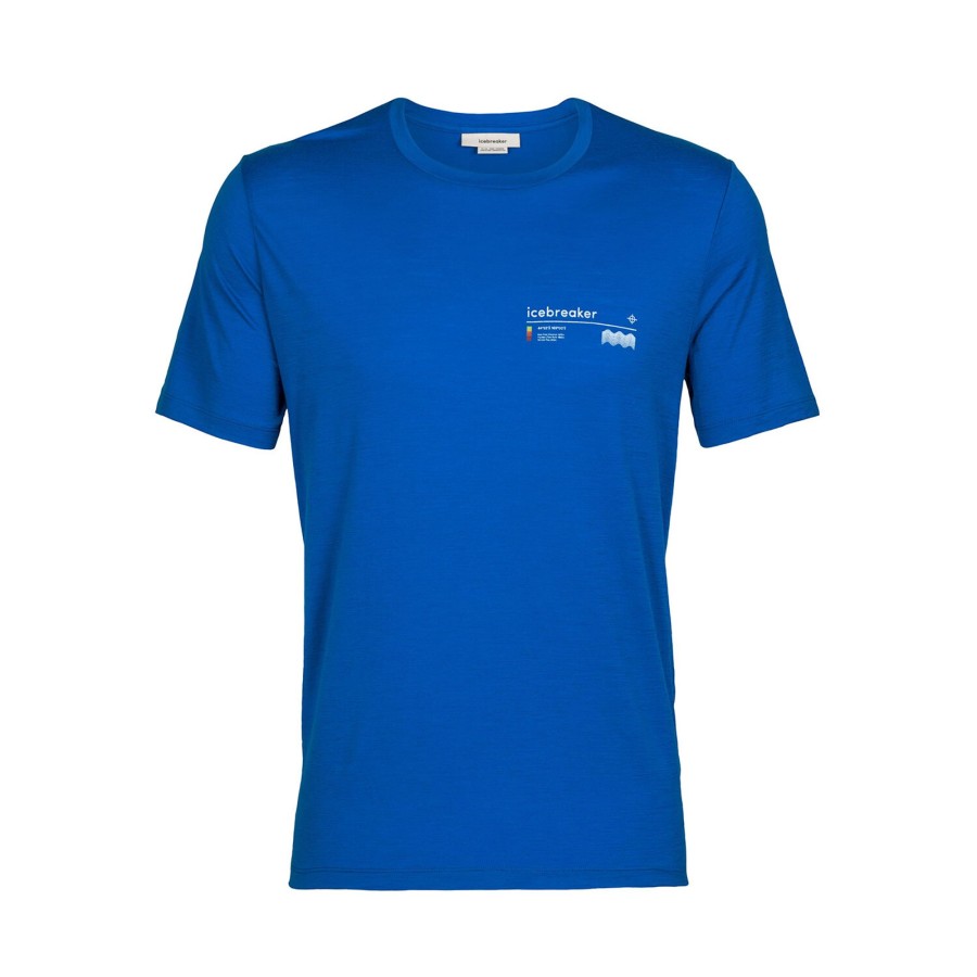 Herre Icebreaker | Icebreaker Mens Tech Lite Ii S/S Tee Alpine Zone Bla (Lazurite)