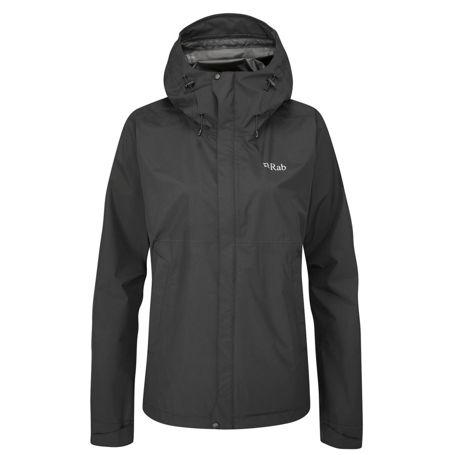 Dame RAB | Rab Womens Downpour Eco Jacket Sort (Black)