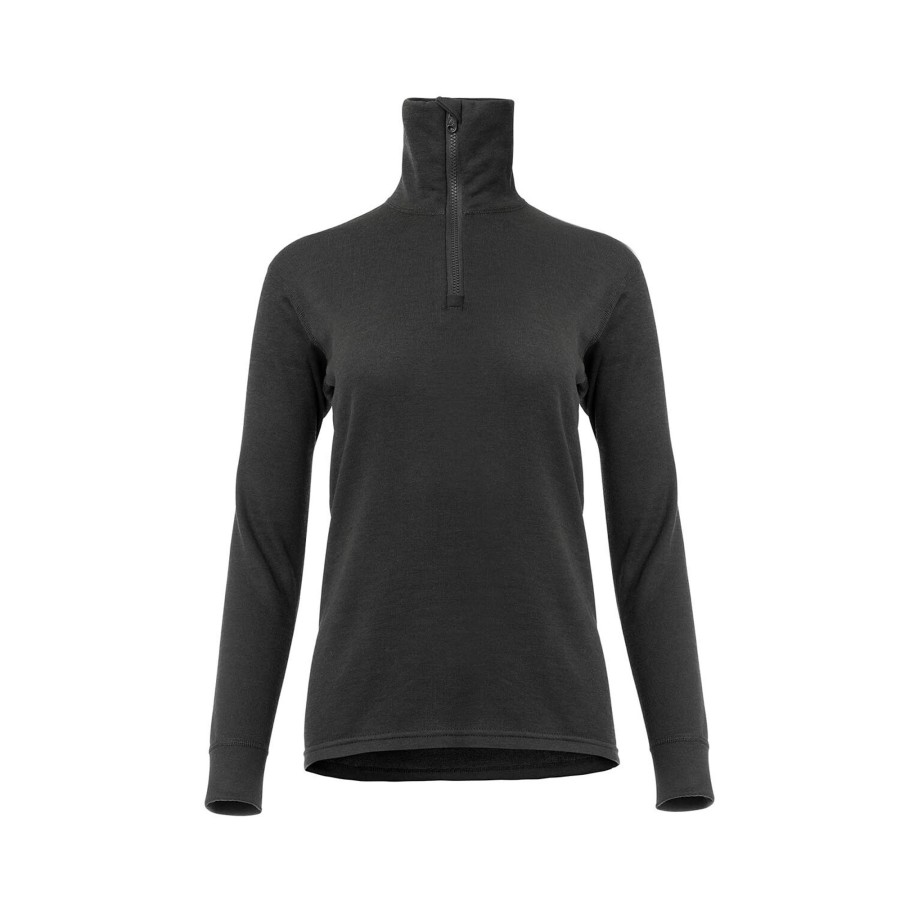 Dame Aclima | Aclima Womens Woolterry Polo Sort (Jet Black)