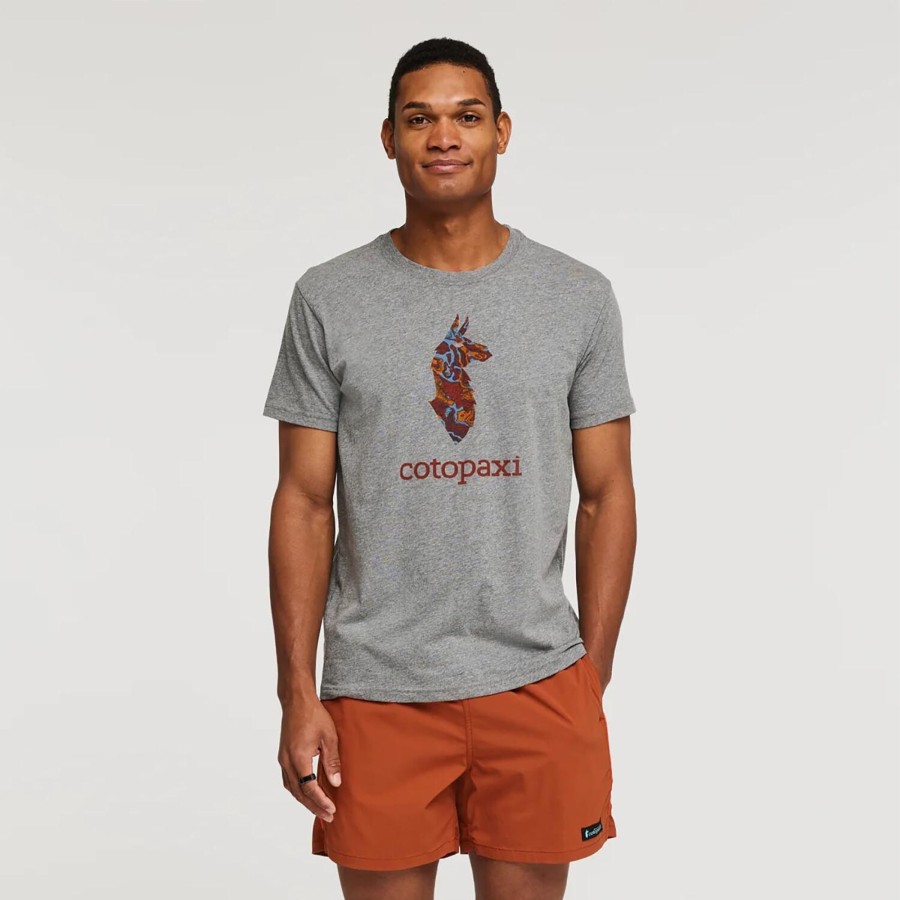 Herre Cotopaxi | Cotopaxi Mens Altitude Llama Organic T-Shirt Gra (Heather Grey)