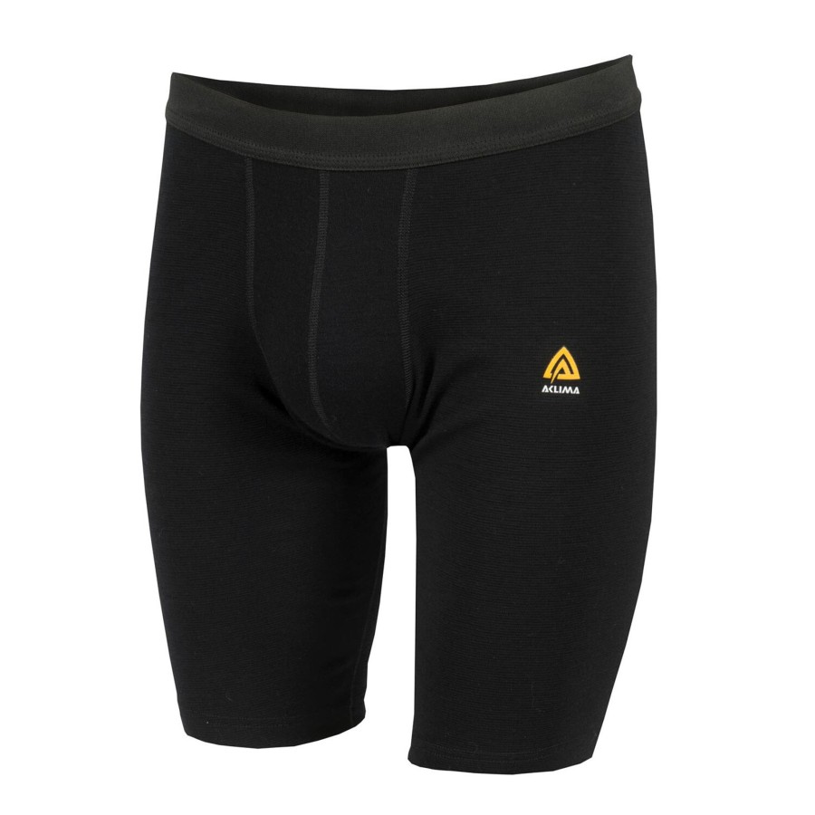 Herre Aclima | Aclima Mens Warmwool Long Shorts Sort (Jet Black)