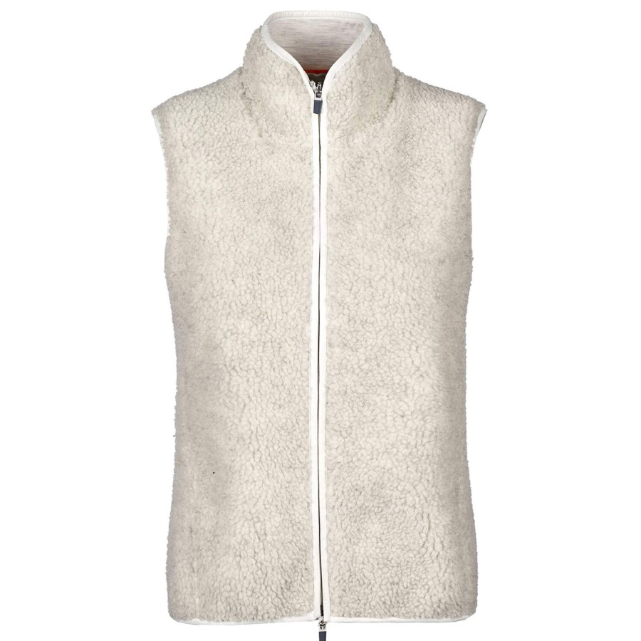 Dame Icebreaker | Icebreaker Womens Realfleece High Pile Vest Sort (Ecru Hthr)