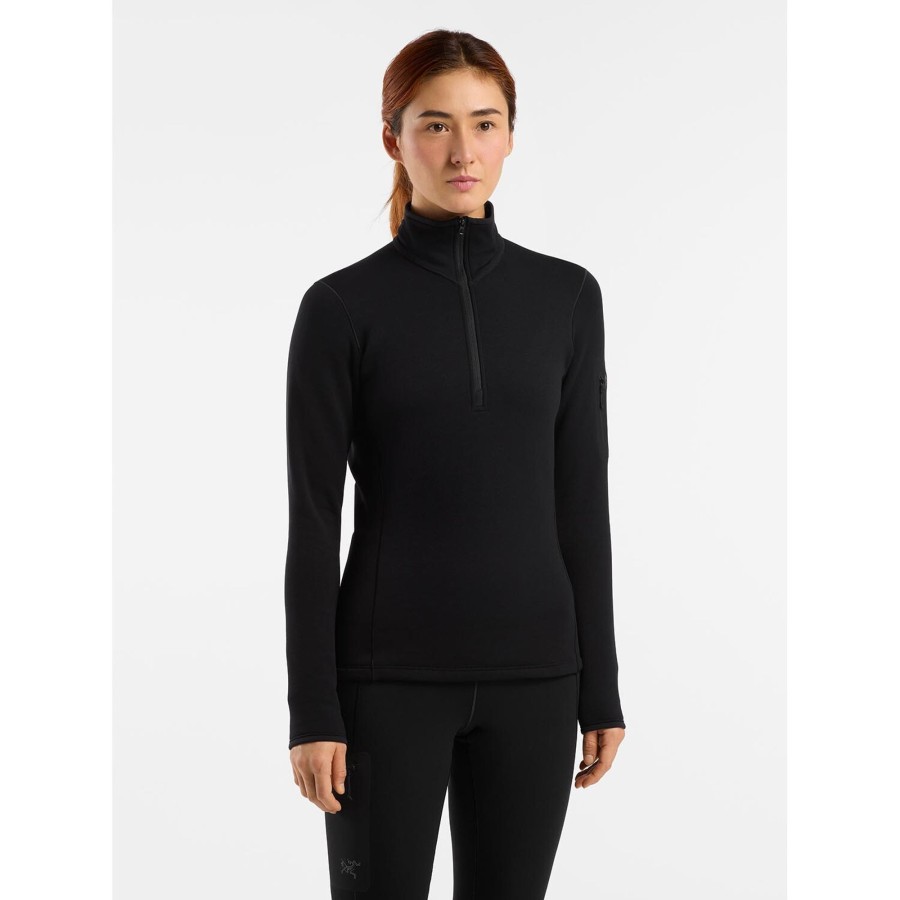 Dame Arc'teryx | Arcteryx Womens Rho Heavyweight Zip Neck Sort (Black)