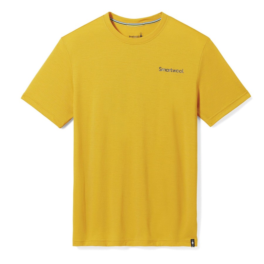 Herre Smartwool | Smartwool Dawn Rise Graphic S/S Tee Slim Fit Gul (Honey Gold)