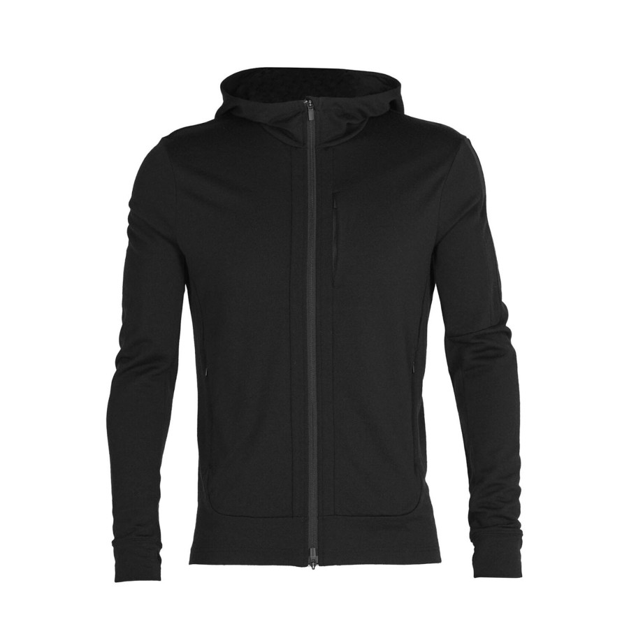 Herre Icebreaker | Icebreaker Mens Quantum Iii L/S Zip Sort (Black)